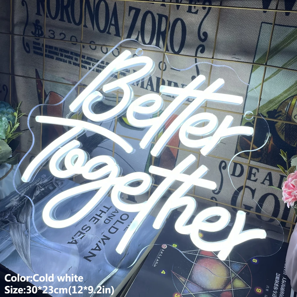 LED Flex Neon Better Together Neon Light Sign Silicone Tube With Transparent Acrylic Led Letters For Indoor Wedding Party Decor
LED Flex Neon Better Together Neon Light Sign Silicone Tube With Transparent Acrylic Led Letters For Indoor Wedding Party Decor