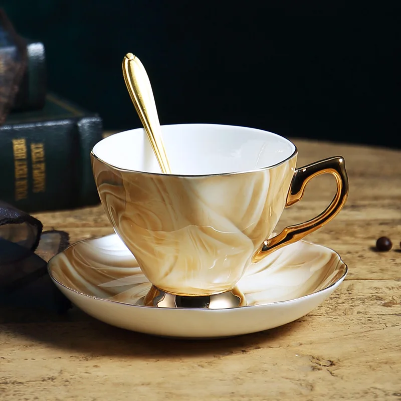 European Luxury Coffee Cups Bone China Golden With Spoon Exquisite Porcelain Afternoon Tea Cup Dish Set Gift Home Drinkware
European Luxury Coffee Cups Bone China Golden With Spoon Exquisite Porcelain Afternoon Tea Cup Dish Set Gift Home Drinkware