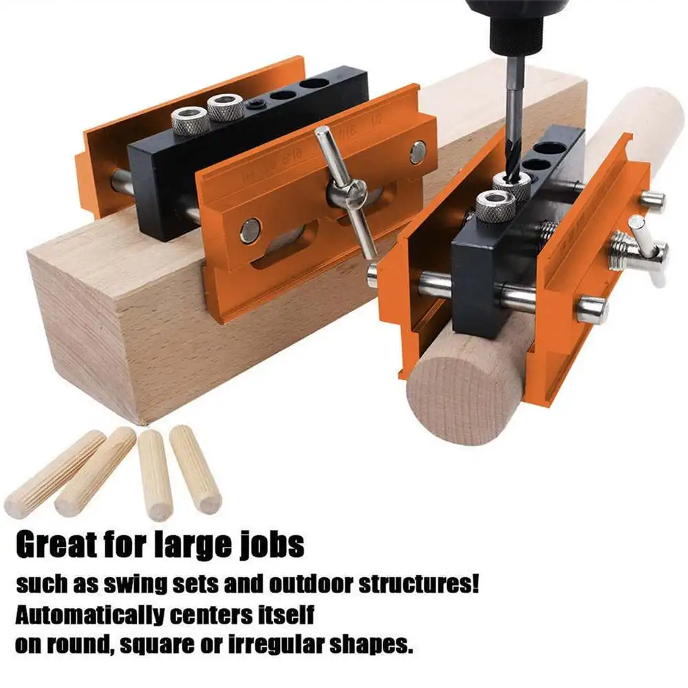 Alloy Steel Woodworking Self-Centering Hole Punch Locator Drill Guide Set Doweling Jig Kit 1/4 3/8 5/16 7/16 1/2 Inch Orange
Alloy Steel Woodworking Self-Centering Hole Punch Locator Drill Guide Set Doweling Jig Kit 1/4 3/8 5/16 7/16 1/2 Inch Orange
