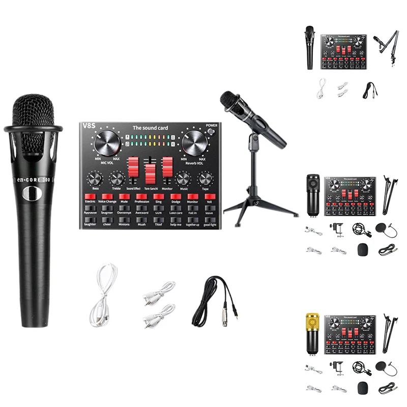 Top Deals BM 800 Microphone Kits With V8S Live Sound Card Adjustable Suspension Scissor Arm For Studio Recording
Top Deals BM 800 Microphone Kits With V8S Live Sound Card Adjustable Suspension Scissor Arm For Studio Recording