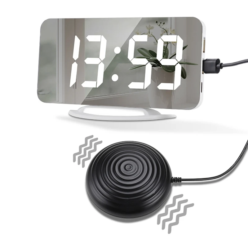 LED Mirror Digital Vibrating Alarm Clock Dual USB Charging Electronic Wake Up Mirror Clocks For Deaf Hard OF Hearing,Night Light
LED Mirror Digital Vibrating Alarm Clock Dual USB Charging Electronic Wake Up Mirror Clocks For Deaf Hard OF Hearing,Night Light