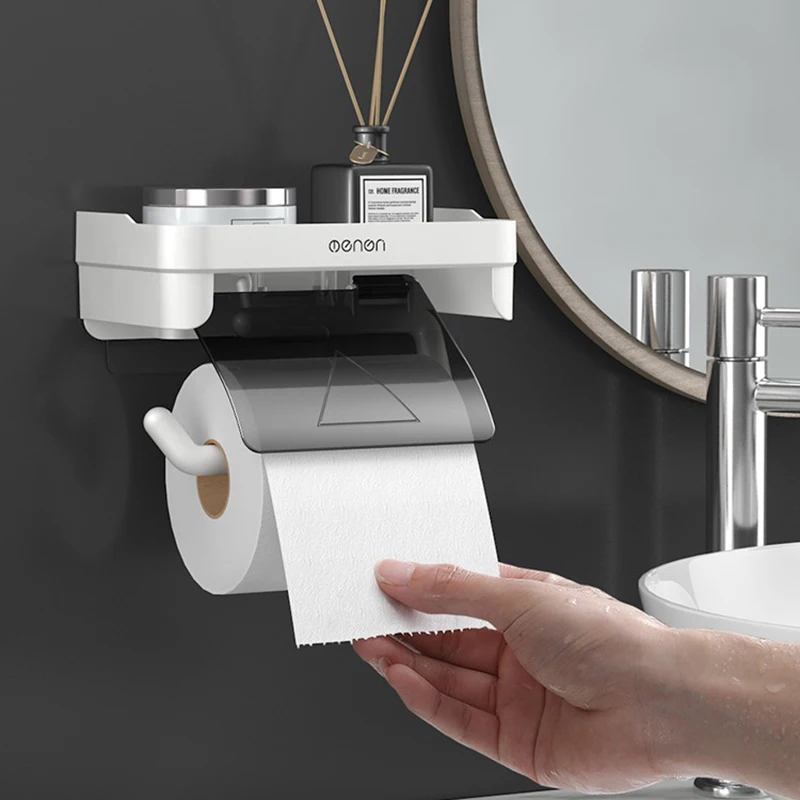 New Wall-mounted Paper Roll Holder Toilet Multi-function Shelf Plastic Waterproof Paper Towel Storage Rack Bathroom Appliances
New Wall-mounted Paper Roll Holder Toilet Multi-function Shelf Plastic Waterproof Paper Towel Storage Rack Bathroom Appliances