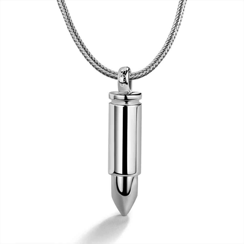 ziqiudie S925 Bullet necklace men's silver bullet pendant long necklace women can play open hair ashes medicine essential oil
ziqiudie S925 Bullet necklace men's silver bullet pendant long necklace women can play open hair ashes medicine essential oil
