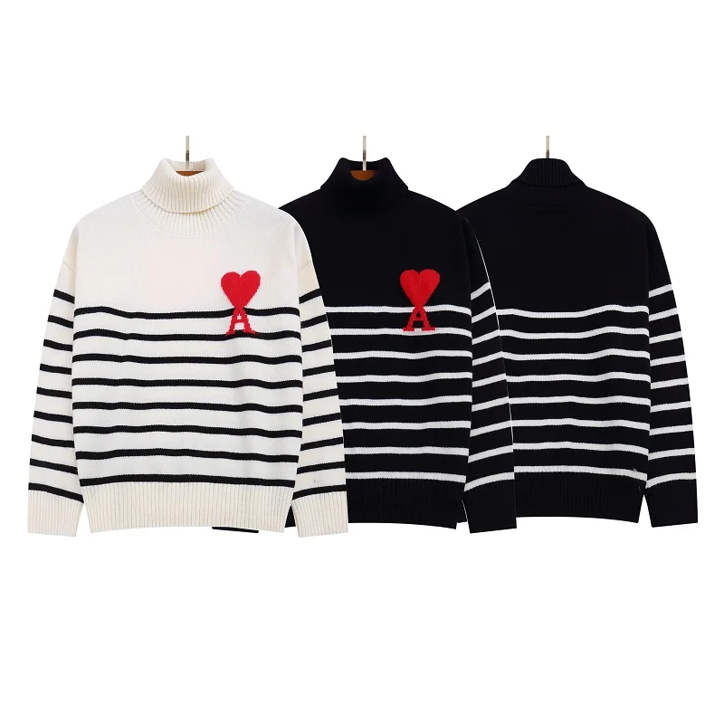 Autumn Winter 2022 A Letter Love Fashion Women's Sweater Striped Sweater Loose Turtleneck Pullover Men's And Women's Clothing
Autumn Winter 2022 A Letter Love Fashion Women's Sweater Striped Sweater Loose Turtleneck Pullover Men's And Women's Clothing