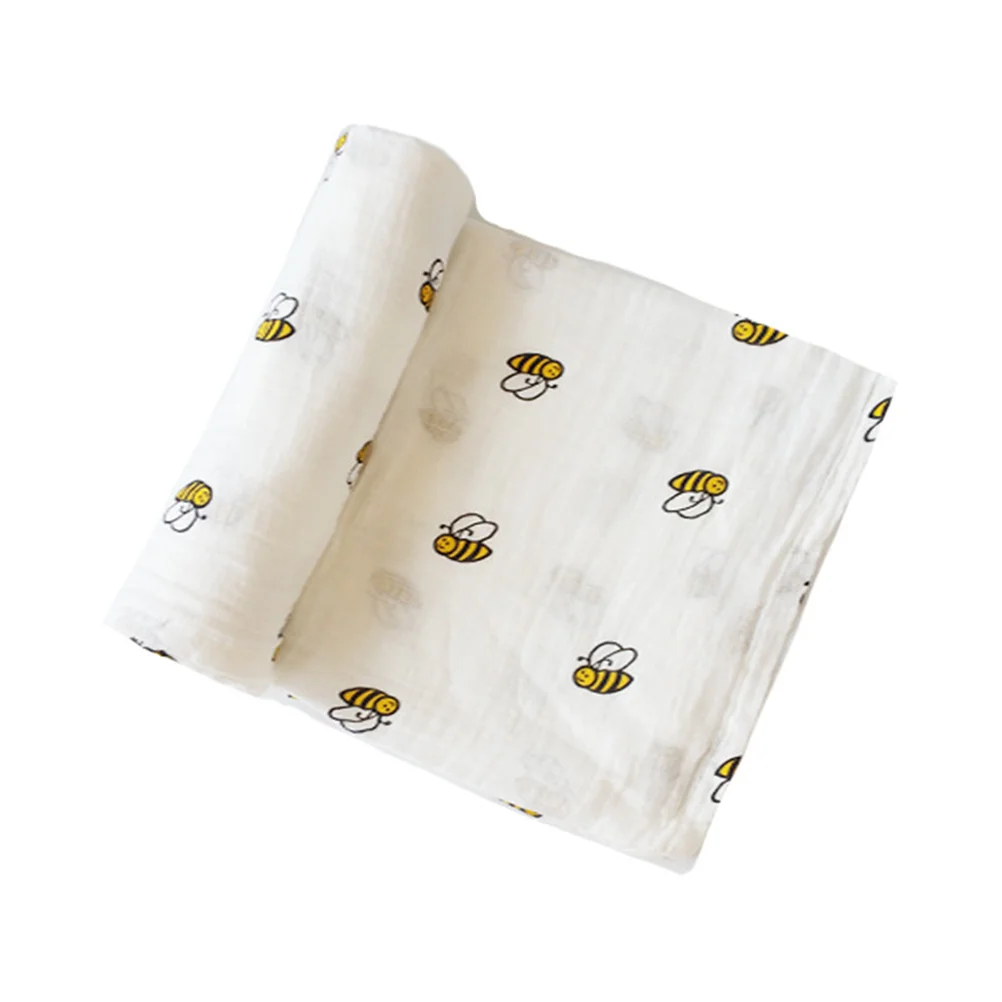 

Newborn Baby Infant Muslin Gauze Cotton Swaddle Blanket Wrapping (Littie Bee)