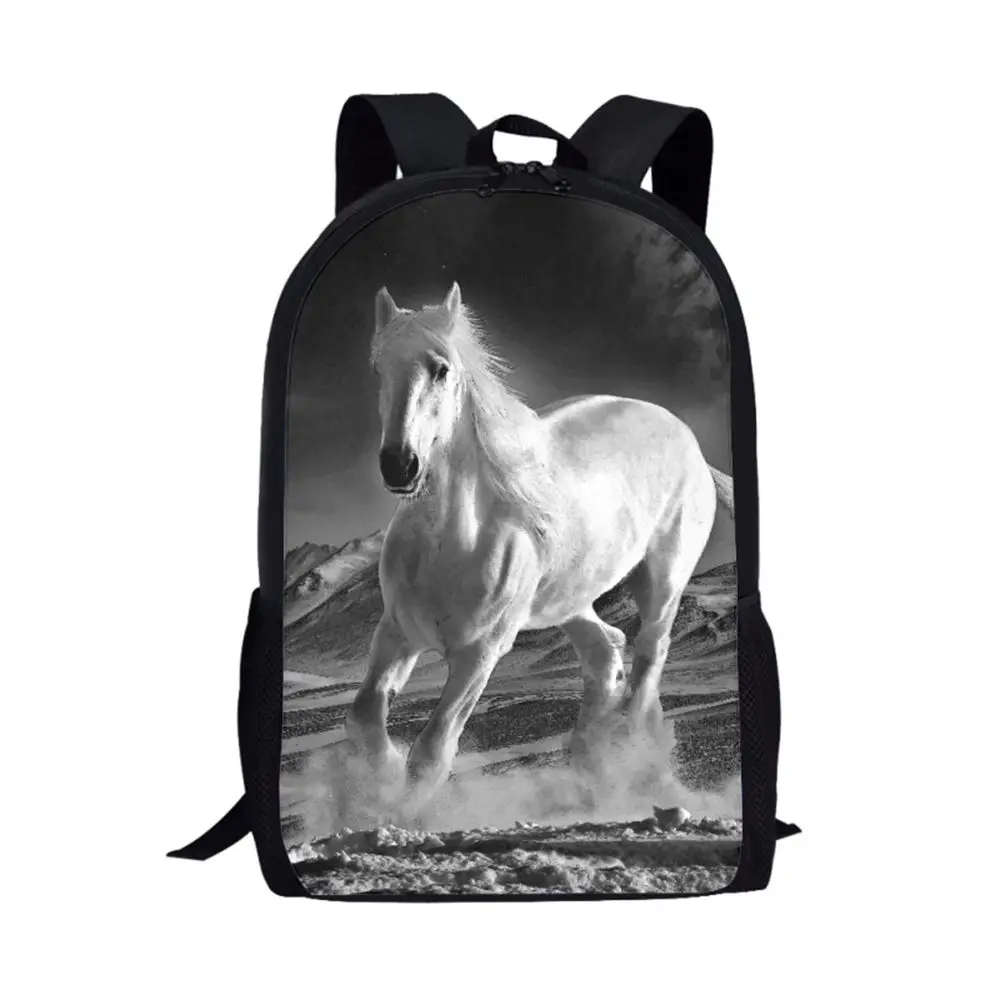 

Модная школьная сумка с 3D рисунком лошади, детский студенческий портфель для книг для подростков, повседневный вместительный дорожный рюкзак