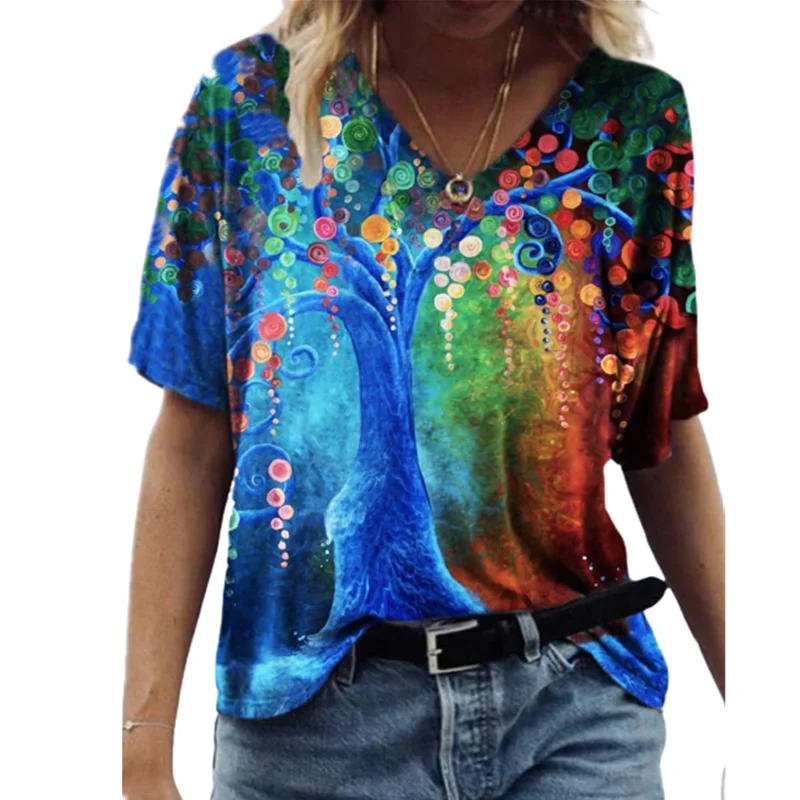 Plus Size 3XL Women T-shirt Casual Abstract Painting Print Ladies O-Neck Short Sleeve Loose T-shirt Female Streetwear
Plus Size 3XL Women T-shirt Casual Abstract Painting Print Ladies O-Neck Short Sleeve Loose T-shirt Female Streetwear
