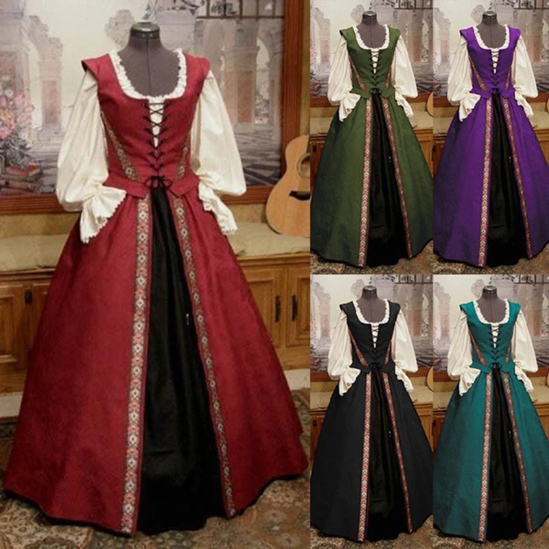 Women Vestido Medieval Carnival Costumes Dress Halloween Long Sleeve Vintage Bandage Plus Queen Elegant Ladies Evening Dresses
Women Vestido Medieval Carnival Costumes Dress Halloween Long Sleeve Vintage Bandage Plus Queen Elegant Ladies Evening Dresses