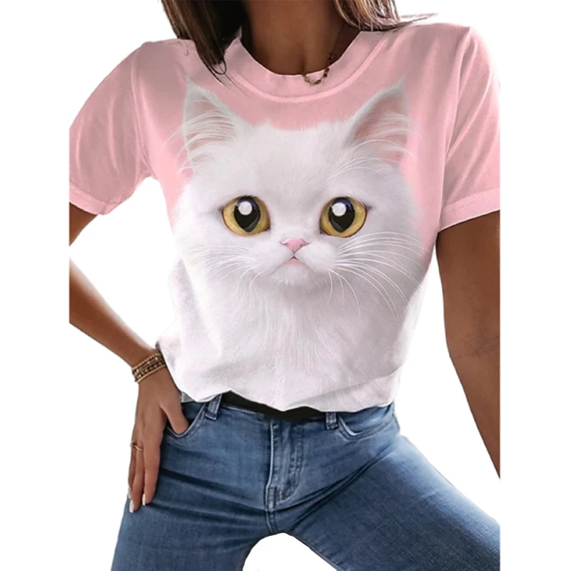 2022 new women's 3D cat print T-shirts Kawaii black T-shirts loose casual T-shirts for women
2022 new women's 3D cat print T-shirts Kawaii black T-shirts loose casual T-shirts for women