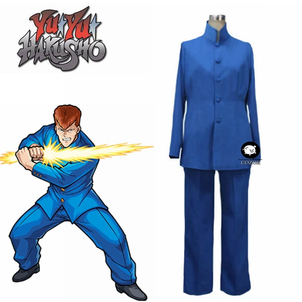 

Yu Yu Hakusho Kuwabara Kazuma Uniform Cosplay Costume Blue Full Set Free Shipping