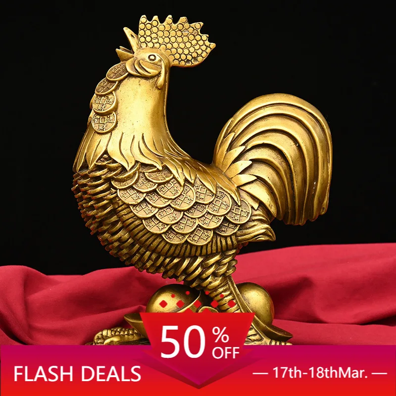 Brass Chinese Zodiac of Rooster Decoration Large and Small Brass Cock Grilled Ham and Chicken Shoe-Shaped Gold Ingot Chicken
Brass Chinese Zodiac of Rooster Decoration Large and Small Brass Cock Grilled Ham and Chicken Shoe-Shaped Gold Ingot Chicken