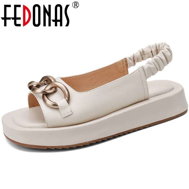 FEDONAS Casual Comfortable Women Sandals Spring Summer Peep Toe Flats Platform Concise Genuine Leather Fashion Chain Shoes Woman
FEDONAS Casual Comfortable Women Sandals Spring Summer Peep Toe Flats Platform Concise Genuine Leather Fashion Chain Shoes Woman