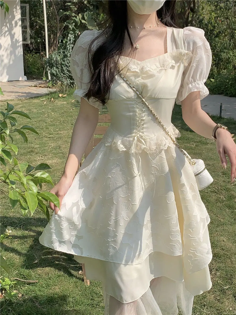 Princess Dress Women Spring Summer Casual Long Sleeve Short Dress Japanese Square Collar Ruffles Pleated Dresses
Princess Dress Women Spring Summer Casual Long Sleeve Short Dress Japanese Square Collar Ruffles Pleated Dresses