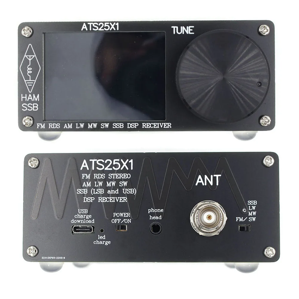 ATS-25+ Touch Screen Si4732 Full Band Radio Receiver LW MW SW SSB TYPE-C Charging BNC 3.5MM Audio Jack FM Rod Antenna
ATS-25+ Touch Screen Si4732 Full Band Radio Receiver LW MW SW SSB TYPE-C Charging BNC 3.5MM Audio Jack FM Rod Antenna