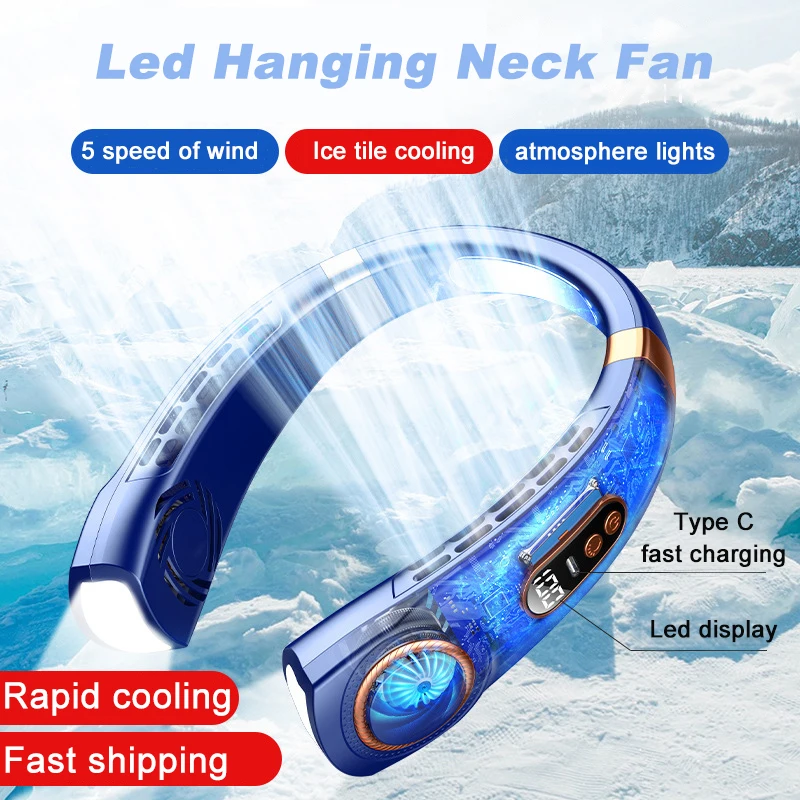 Portable Neck Fan USB Handheld Mute LED Digital Display 5 Speed Hanging Neck Mini Electric Cold Fan
Portable Neck Fan USB Handheld Mute LED Digital Display 5 Speed Hanging Neck Mini Electric Cold Fan