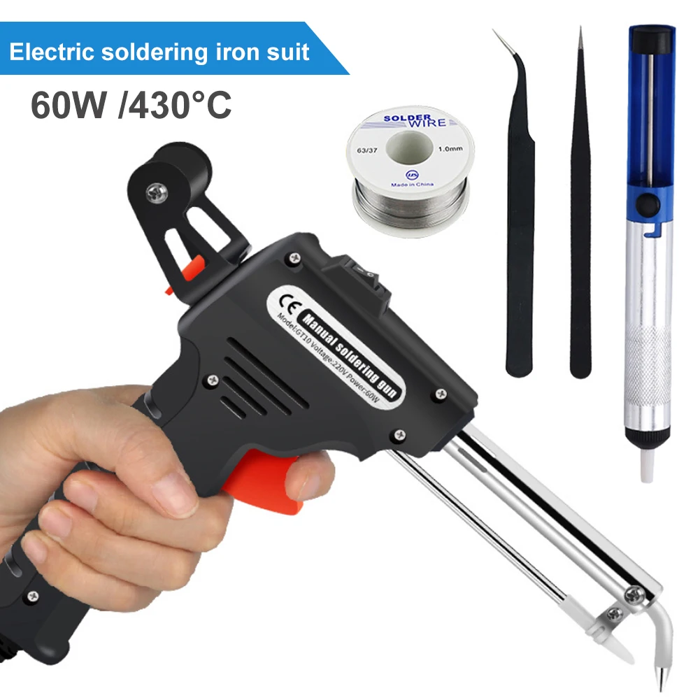 220V 60W Automatically Send Tin Gun Electric Soldering Iron Handheld External/Internal Heating Welding Repair Tool With Tin Wire
220V 60W Automatically Send Tin Gun Electric Soldering Iron Handheld External/Internal Heating Welding Repair Tool With Tin Wire