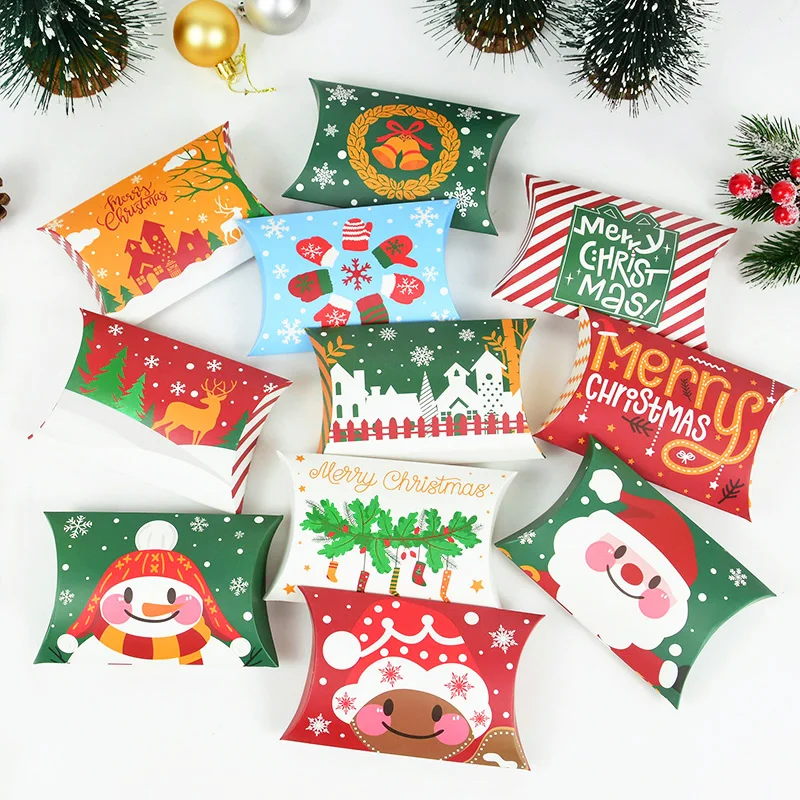 12pcs Christmas Pillow Shape Kraft Paper Candy Box Merry Christmas Gift Box Kids Favor Packaging Bag New Year Xmas Navidad Decor
12pcs Christmas Pillow Shape Kraft Paper Candy Box Merry Christmas Gift Box Kids Favor Packaging Bag New Year Xmas Navidad Decor