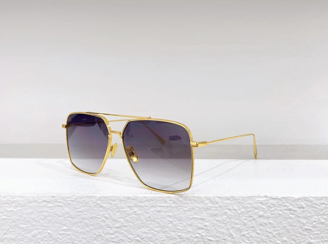 

Original Trendy Luxury Design Gold Metal Frame Men Eyewear Gradient Polarized ARTOA.80 DTS162 Women Unisex Sun Glasses DITA