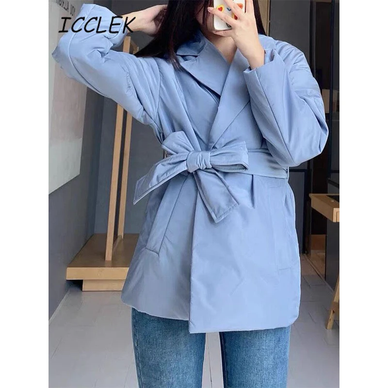 Women's Jacket Winter With Belt Pocket Thin Parkas Solid Coat Female Fashion High Quality Outwear Sweet Women Jacket 2021Tops
Women's Jacket Winter With Belt Pocket Thin Parkas Solid Coat Female Fashion High Quality Outwear Sweet Women Jacket 2021Tops