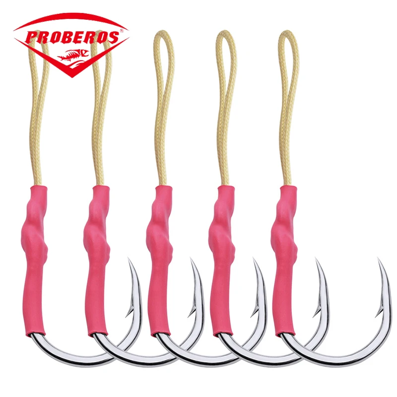 5Pcs/lot Metal Jig Assist Hook with PE Line Solid Ring Jigging Spoon Saltwater Fishhook Corrosion and Seawater Resistance
5Pcs/lot Metal Jig Assist Hook with PE Line Solid Ring Jigging Spoon Saltwater Fishhook Corrosion and Seawater Resistance