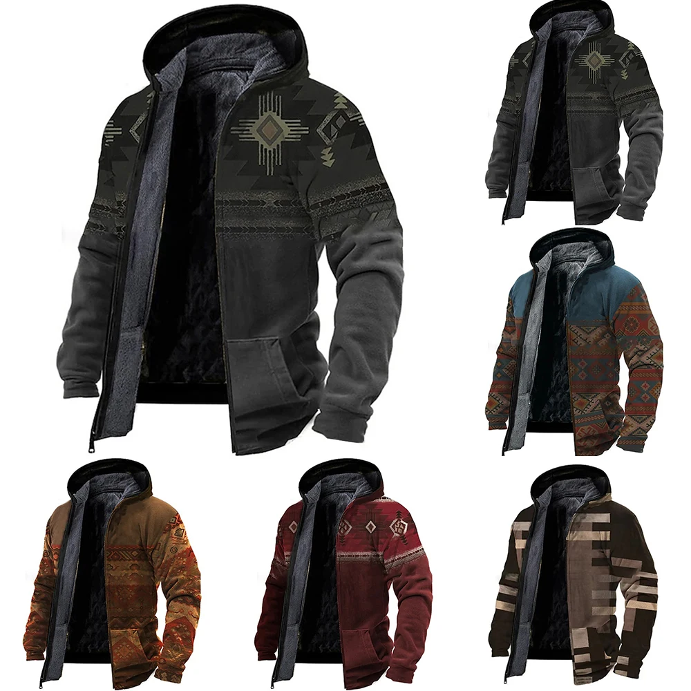 Men Fashion Vintage Retro Casual Hoodie Hooded Jacket Fleece Thick Warm Zip Sweatshirt Winter Thermal Print Coat
Men Fashion Vintage Retro Casual Hoodie Hooded Jacket Fleece Thick Warm Zip Sweatshirt Winter Thermal Print Coat