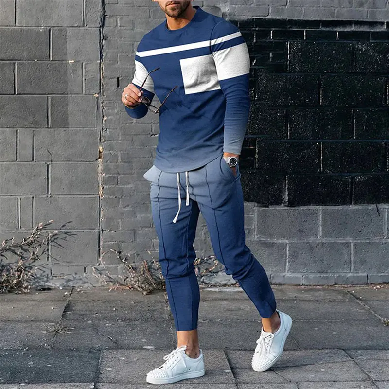 Men Fashion New T-shirt Set Patchwork Long-sleeve Casual Sportswear Trousers Outfit 2 Piece Oversize Man Spring Autumn Tracksuit
Men Fashion New T-shirt Set Patchwork Long-sleeve Casual Sportswear Trousers Outfit 2 Piece Oversize Man Spring Autumn Tracksuit