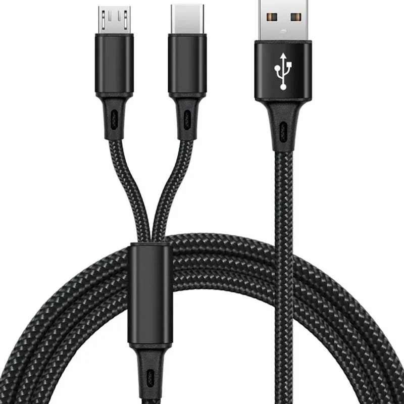 2.4A Fast Charging Cable 2 IN1 USB to Micro USB Type C Cable Power Bank For Huawei Samsung Xiaomi Phone Cables 1m
2.4A Fast Charging Cable 2 IN1 USB to Micro USB Type C Cable Power Bank For Huawei Samsung Xiaomi Phone Cables 1m