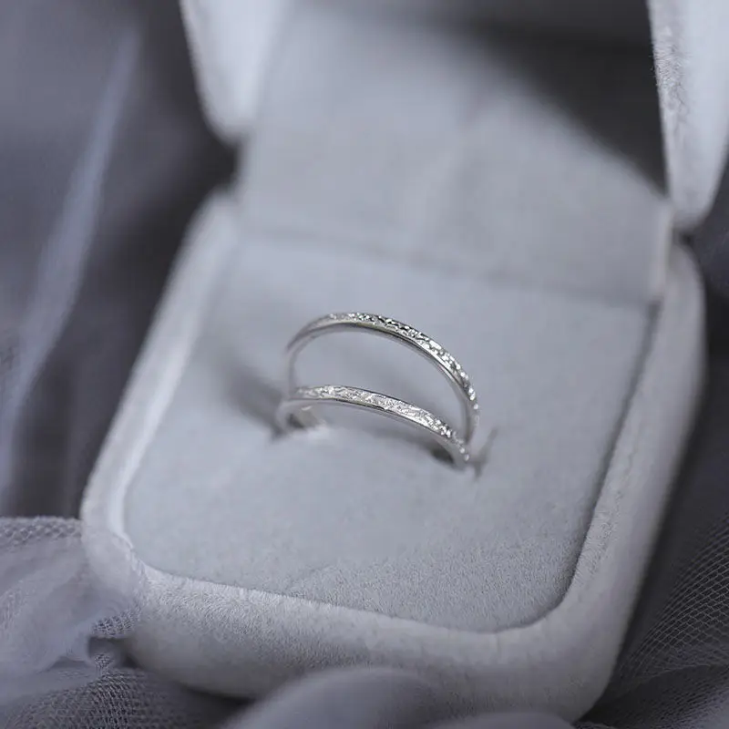 S925 silver ring simple matte stone grain pair ring creative niche design adjustable
S925 silver ring simple matte stone grain pair ring creative niche design adjustable