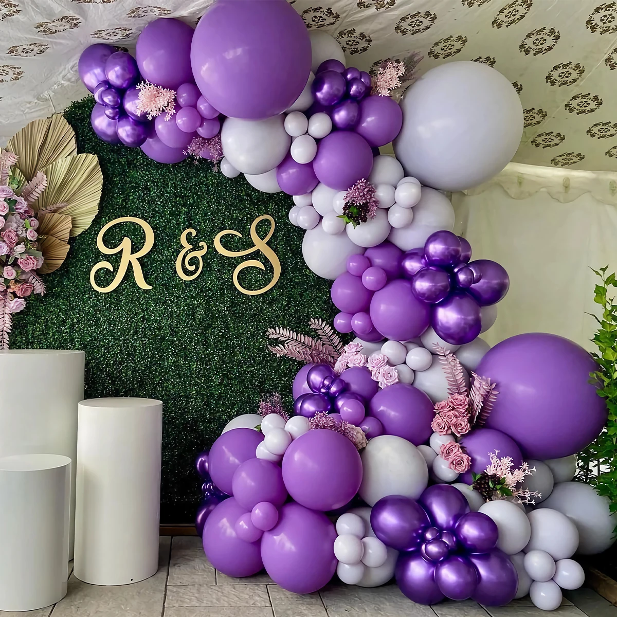 

Гирлянда с фиолетовыми воздушными шарами, украшение для свадьбы, дня рождения, детский шар на 1-й день рождения для девочек, украшение для детского праздника, латексный шар
