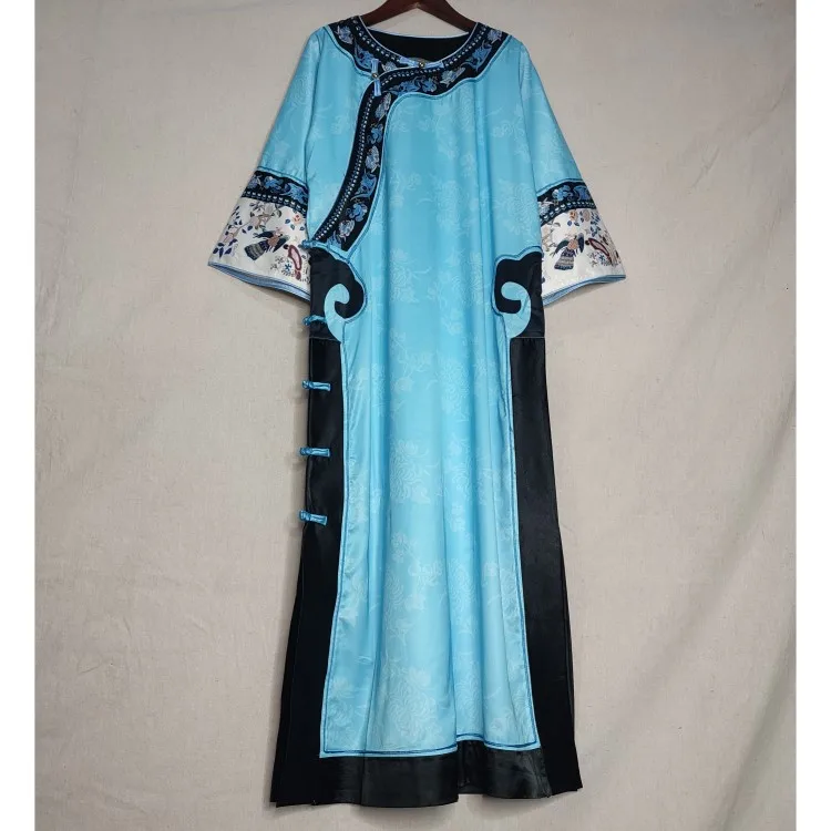 Spring and Autumn Artificial Silk Jacquard Imitation Late Qing Antique Chinese Ruyi round Neck Placket Printed Cheongsam 
Spring and Autumn Artificial Silk Jacquard Imitation Late Qing Antique Chinese Ruyi round Neck Placket Printed Cheongsam