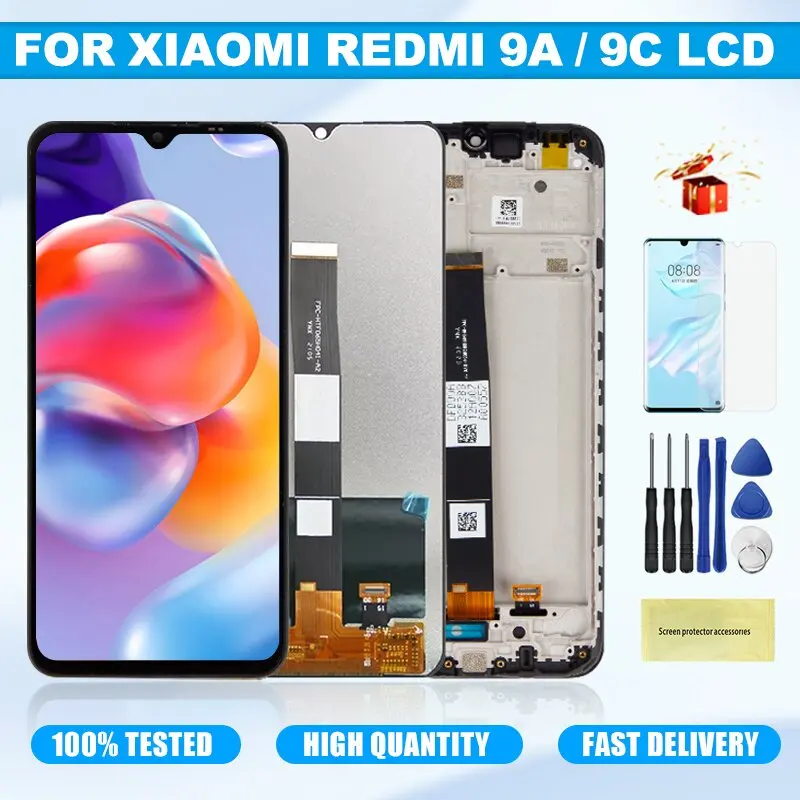 

6.53" inches Display For Xiaomi Redmi 9A 9C LCD M2006C3MG M2006C3LI M2006C3LG Touch Screen Digitizer Assembly Parts Replacement