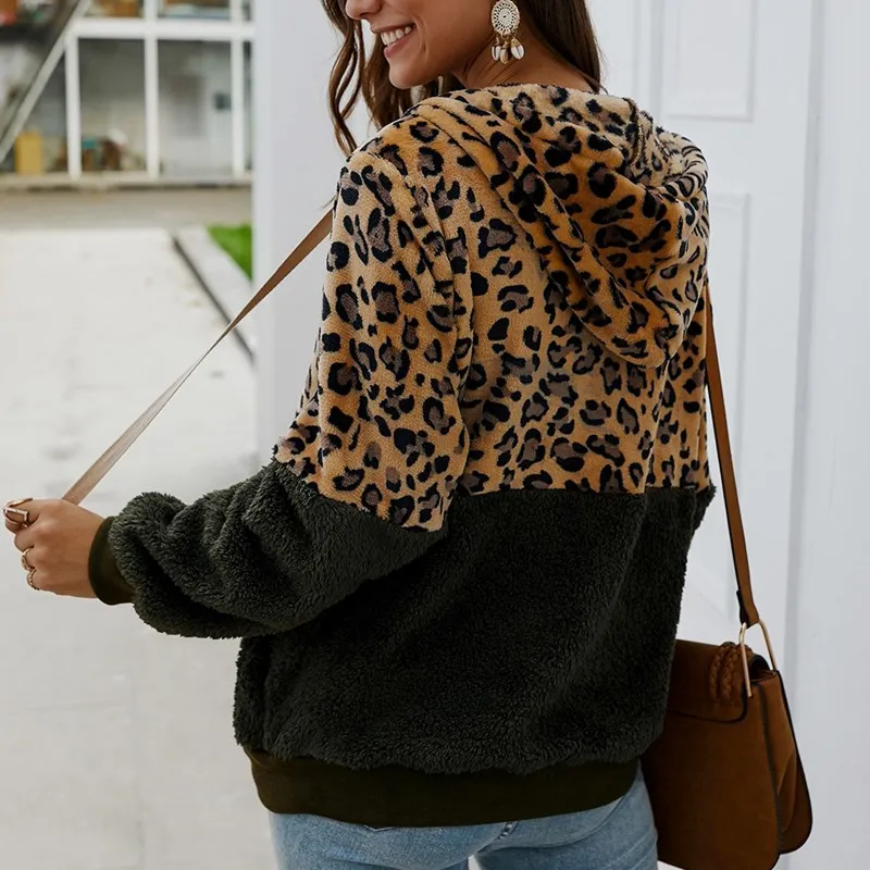 Leopard Patchwork Women Teddy Coat Autumn Hooded Fluffy Plush Winter Faux Fur Jacket Coat Women Overcoat
Leopard Patchwork Women Teddy Coat Autumn Hooded Fluffy Plush Winter Faux Fur Jacket Coat Women Overcoat