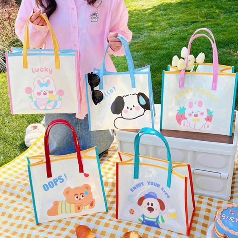 Transparent Cartoon Jelly Bag For Women Kawaii Clear Tote Beach Bag Luxury Designer Large PVC Summer Shoulder Crossbody Handbag
Transparent Cartoon Jelly Bag For Women Kawaii Clear Tote Beach Bag Luxury Designer Large PVC Summer Shoulder Crossbody Handbag