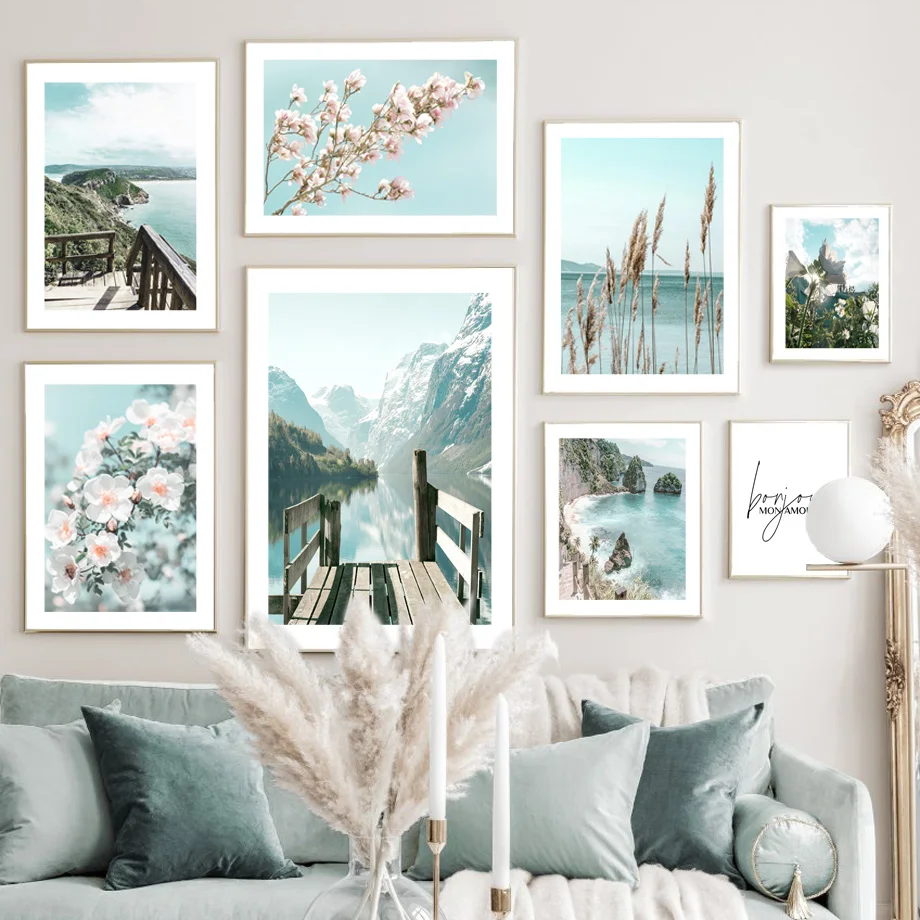 Natural Lake Mountain Peach Flower Reed Landscape Nordic Wall Art Canvas Painting Posters Prints Pictures For Living Room Decor
Natural Lake Mountain Peach Flower Reed Landscape Nordic Wall Art Canvas Painting Posters Prints Pictures For Living Room Decor