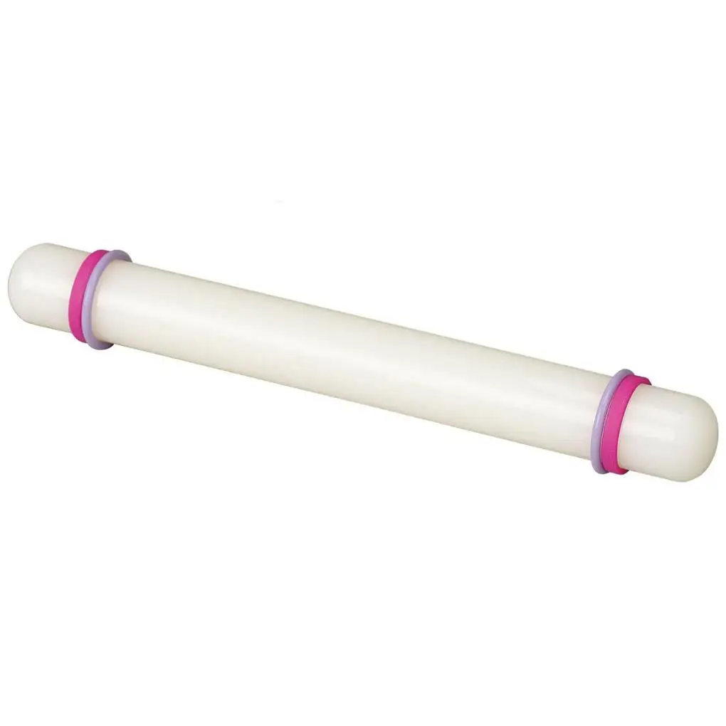 23 Cm Non-Stick Sugar Craft Fondant Rolling Pin High Quality Plastic White Dough Roller Decorating Gift Roller With Guide Rings
23 Cm Non-Stick Sugar Craft Fondant Rolling Pin High Quality Plastic White Dough Roller Decorating Gift Roller With Guide Rings