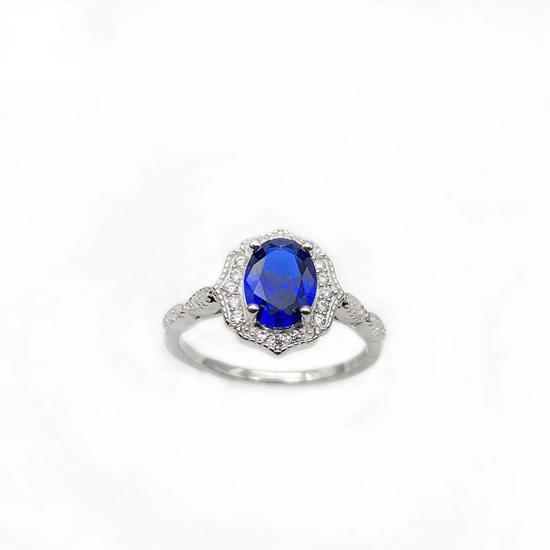

Новинка 2023, модное популярное серебряное инкрустированное сапфировое кольцо S925, роскошное обручальное кольцо с цирконием для женщин в Евро...