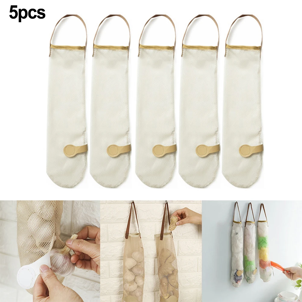 5PCS Mesh Net Fruit Vegetable Garlic Onion Hanging Storage Bags Food Reusable Bag Organizer Home Hollow Kitchen Accessories
5PCS Mesh Net Fruit Vegetable Garlic Onion Hanging Storage Bags Food Reusable Bag Organizer Home Hollow Kitchen Accessories
