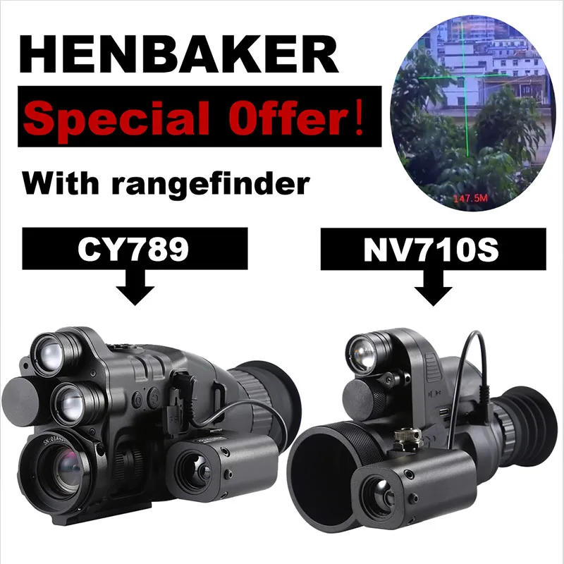 Прицел ночного видения и дальномер HENBAKER, NV710S, CY789, специальное предложение, последняя версия, 2023 г.