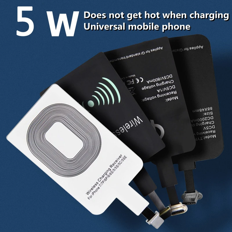 

Wireless Charging Receiver Wireless Charging Adapter Type C MicroUSB Lightning Support for IPhone Android Phone Wireless Charge
