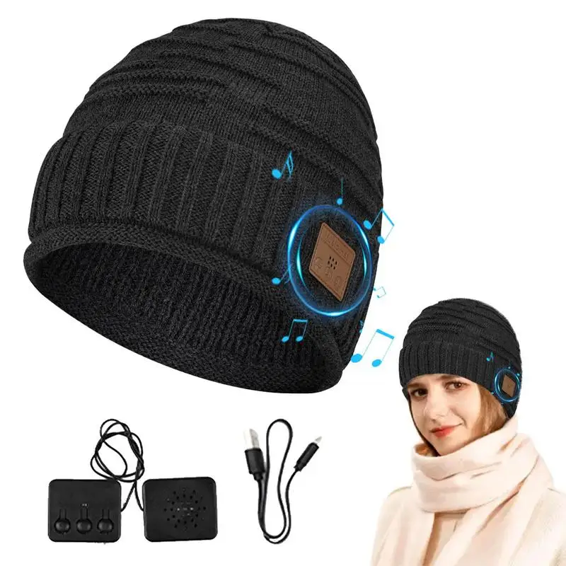 

Blue Tooth Skull Washable Winter Warm Blue Tooth Beanies Handsfree Outdoor Sports Music Earphones Hat For Woman Men Teenagers