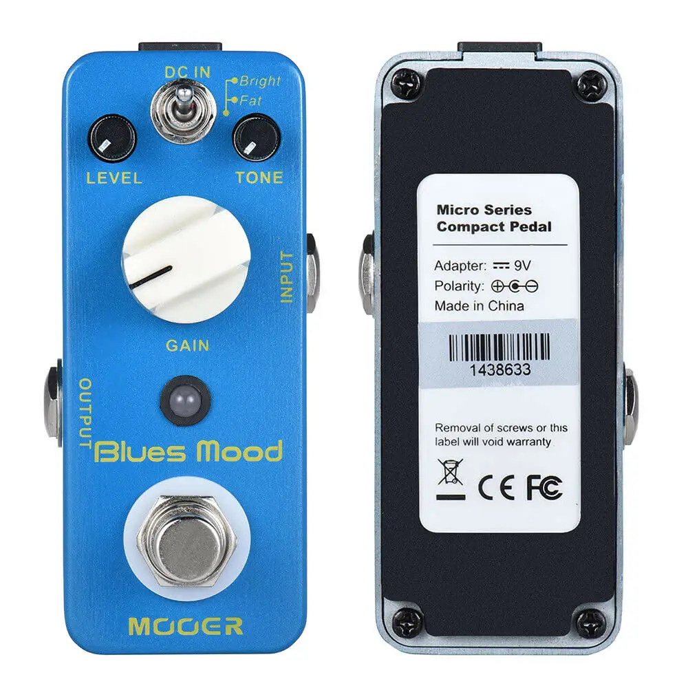 Mooer Pedal Distortion Blues Style Overdrive Guitar Effect Pedal 2 Modes Overdrive Pedal Guitar Effector Cruncher High Gain