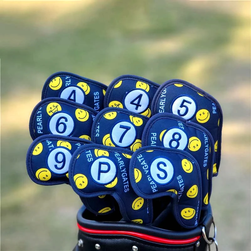 PG Smiley Golf Iron Head Cover (4-9, P, A, S) Leather/Cloth Crystal Design PG Golf Club Iron Head Cover
PG Smiley Golf Iron Head Cover (4-9, P, A, S) Leather/Cloth Crystal Design PG Golf Club Iron Head Cover