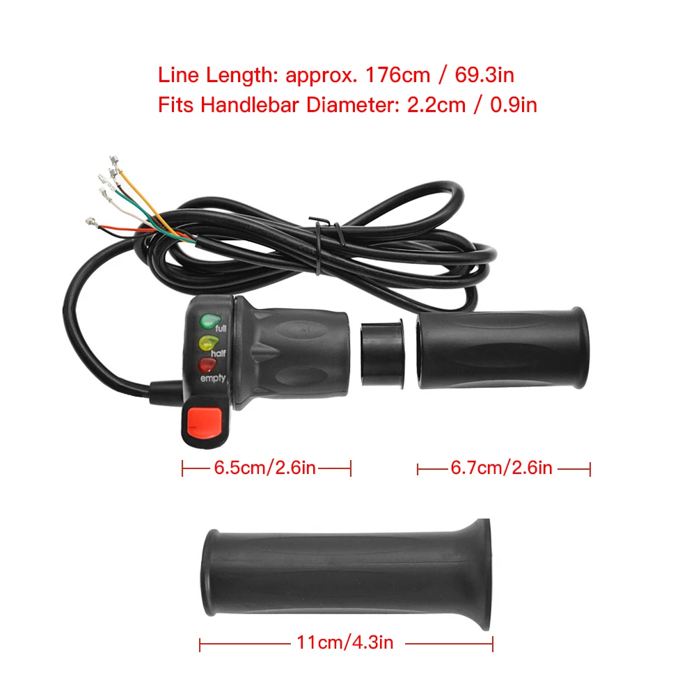 New 36V/48V Ebike Twist Throttle Handle Right and Left Electric Bike Handlebar Throttle Grip with Battery Indicator Power Switch
New 36V/48V Ebike Twist Throttle Handle Right and Left Electric Bike Handlebar Throttle Grip with Battery Indicator Power Switch