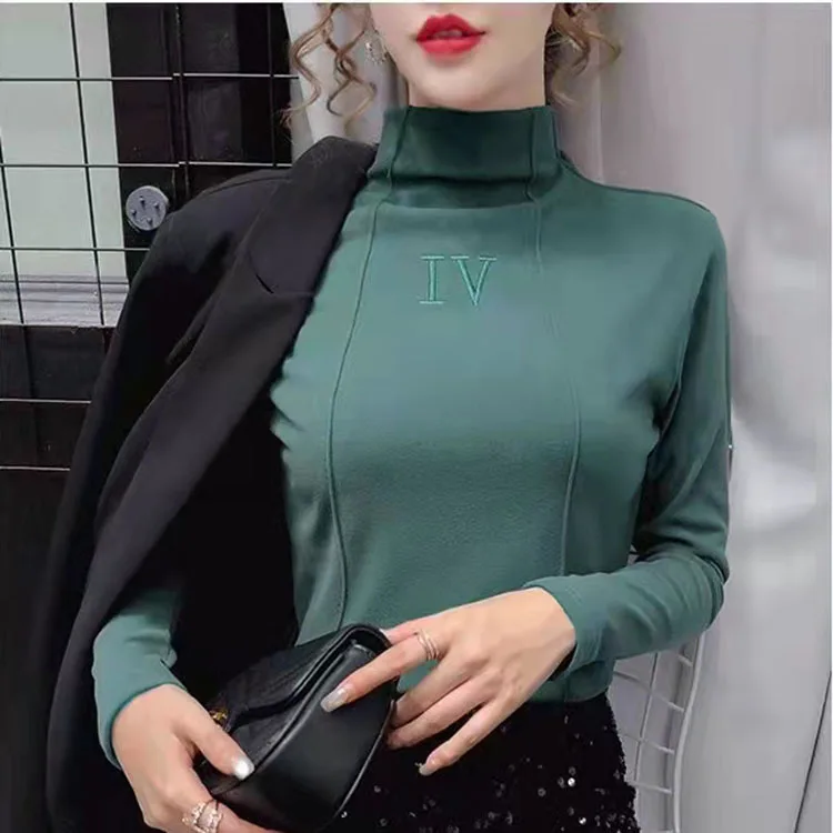 High Collar T-shirts Woman Winter T-shirts Women Blouses 2022 Thick Tops Warm T Shirt Women Korea Pulovers Women Long Sleeve Top
High Collar T-shirts Woman Winter T-shirts Women Blouses 2022 Thick Tops Warm T Shirt Women Korea Pulovers Women Long Sleeve Top