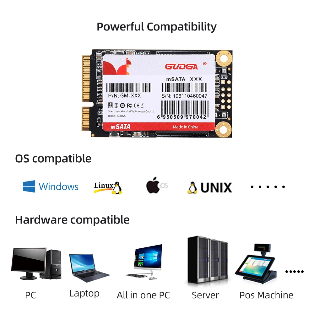 GUDGA mSATA SSD SATAIII 240 ГБ 256 512 2 ТБ ssd диск hdd Внутренний твердотельный жесткий для