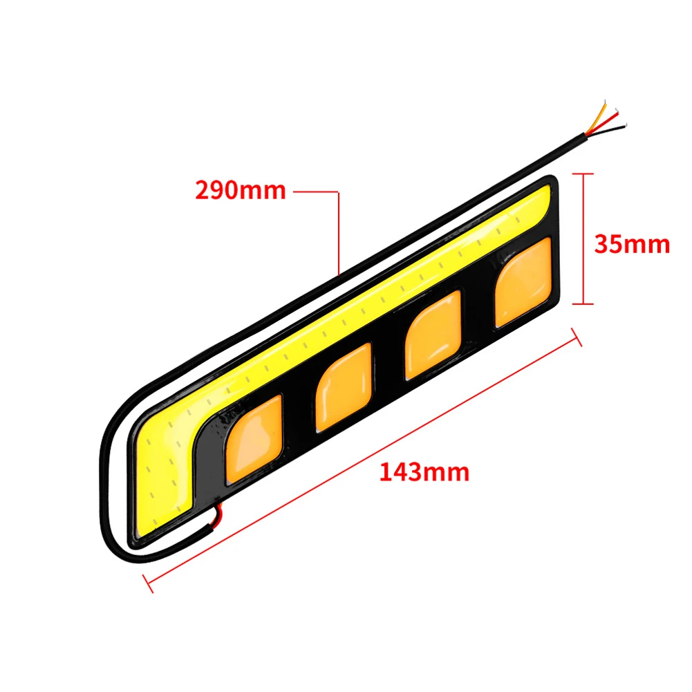 2PCS LED DRL Car Daytime Running Light DC 12V 6000K-8000K White & Amber Indicator Lamp Auto Headlight Strip Turn Signal Light
2PCS LED DRL Car Daytime Running Light DC 12V 6000K-8000K White & Amber Indicator Lamp Auto Headlight Strip Turn Signal Light