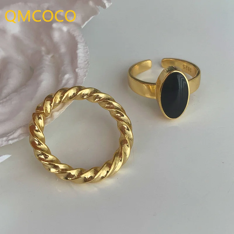 QMCOCO 925 Silver Geometric Black Oval Stone Ring Woman Creative Light Luxury Personality Fashion Temperament Fine Accessories
QMCOCO 925 Silver Geometric Black Oval Stone Ring Woman Creative Light Luxury Personality Fashion Temperament Fine Accessories