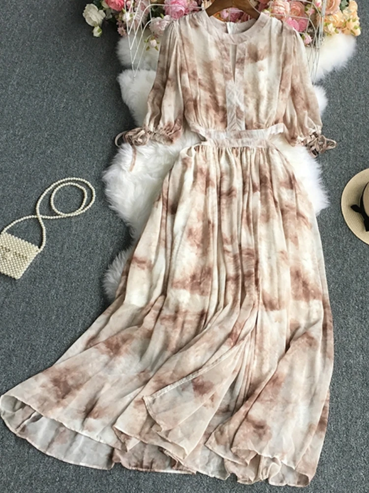 Casual Women Elegant Tie Dye Midi Party Dress A-Line Vintage Fashion Slim Beach Prom Vestidos Femme Chic Autumn Boho Robe Cloths
Casual Women Elegant Tie Dye Midi Party Dress A-Line Vintage Fashion Slim Beach Prom Vestidos Femme Chic Autumn Boho Robe Cloths