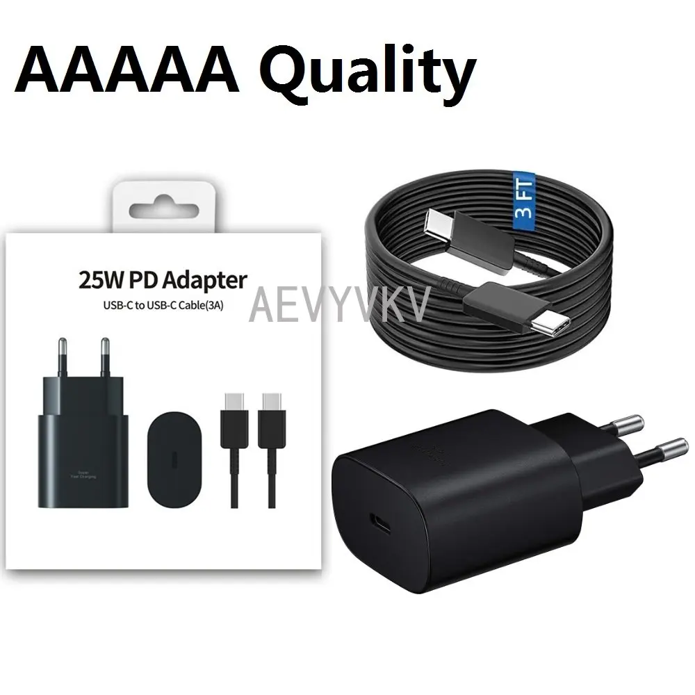 

10pcs AAAAA High Quality Super Fast Charging 25W USB-C PD Charger Eu US AC Home travel Adapters for samsung s10 s20 s22 s23 Plus