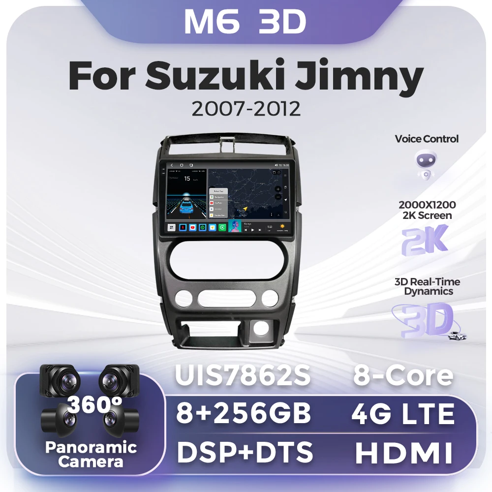Автомагнитола 2DIN с голосовым управлением, GPS-навигацией, Android, автомобильный мультимедийный плеер для Suzuki Jimny 2007-2012, 4G + 5G, Wi-Fi
Автомагнитола 2DIN с голосовым управлением, GPS-навигацией, Android, автомобильный мультимедийный плеер для Suzuki Jimny 2007-2012, 4G + 5G, Wi-Fi